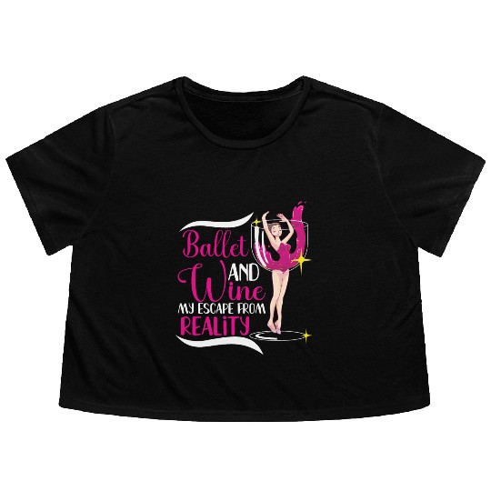 Ballet Ballerina Dance Dancer Dancing Ballet Gift Flowy Cropped Tees