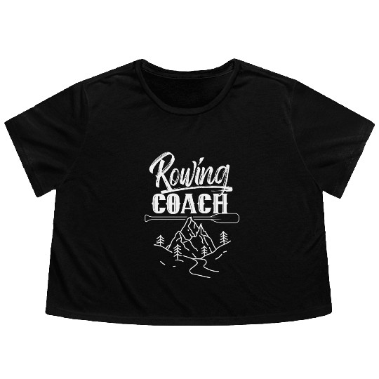 Rowing Coach Sports Rower Row Crew Flowy Cropped Tees