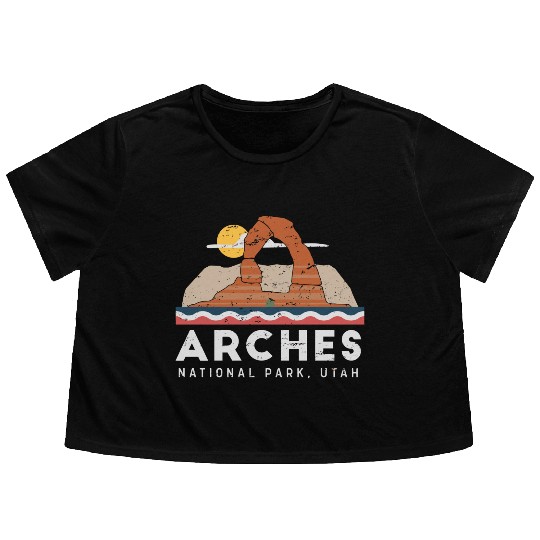 Arches National Park T Flowy Cropped Tees