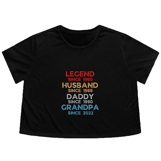 legend husband daddy papa quotes Flowy Cropped Tees