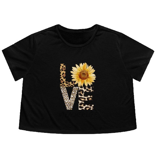 Love Teacher Life Flowy Cropped Tees