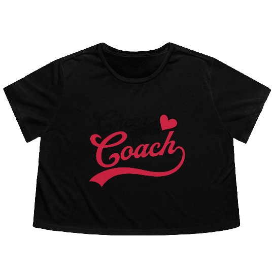 heart cheer coach megaphone Flowy Cropped Tees