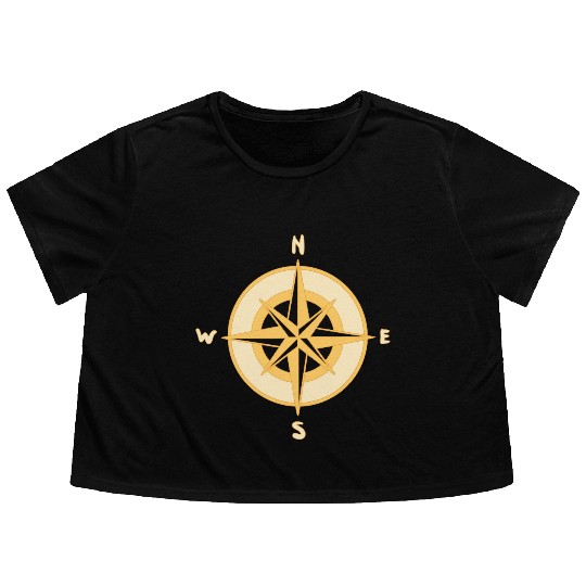 Nautical Compass star / rose, cardinal directions Flowy Cropped Tees