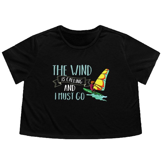 Windsurfing Board Sail Paddle Windsurfer Flowy Cropped Tees