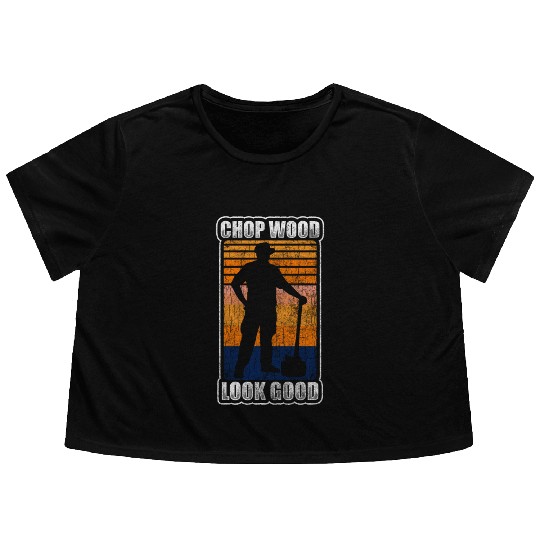 Lumberjack Chainsaw Flowy Cropped Tees