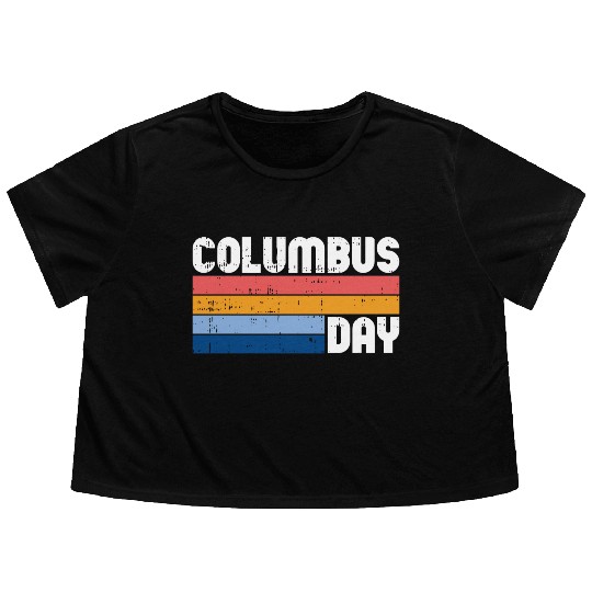 Columbus Day Italian Pride Flowy Cropped Tees