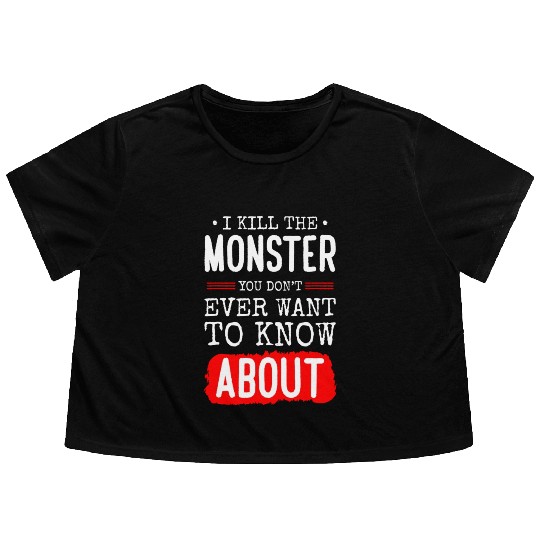 Evil Cute Little Sister Brother Flowy Cropped Tees