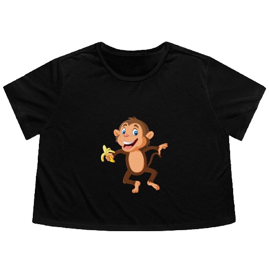 Monkey Flowy Cropped Tees