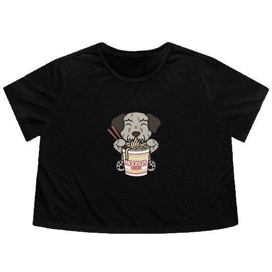 Irish Wolfhound Instant Ramen Noodles Flowy Cropped Tees