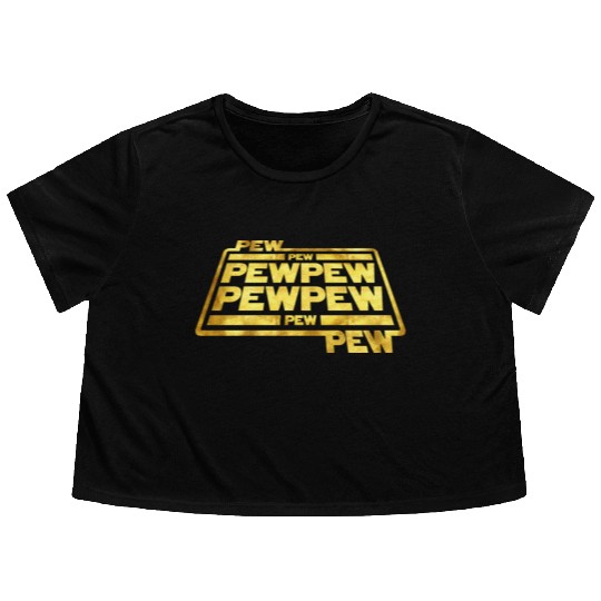 Pew Pew Pew Flowy Cropped Tees