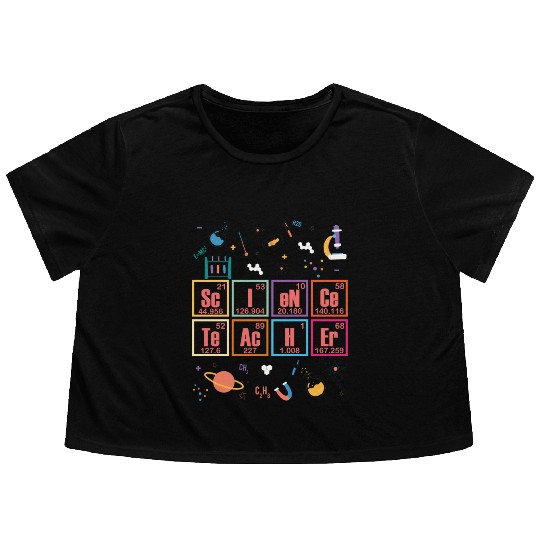Science Teacher Periodic Table Of Elements School Flowy Cropped Tees