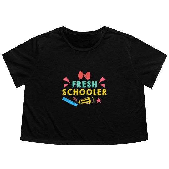 Preschool Kids Back to School Fresh Schooler Flowy Cropped Tees