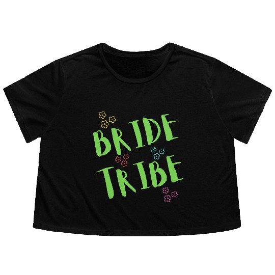 Hen Night Bridesmaid Bachelorette Bride Tribe Flowy Cropped Tees