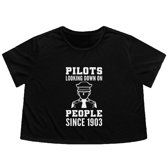 Looking Down People Commercial Pilot Gift Flowy Cropped Tees
