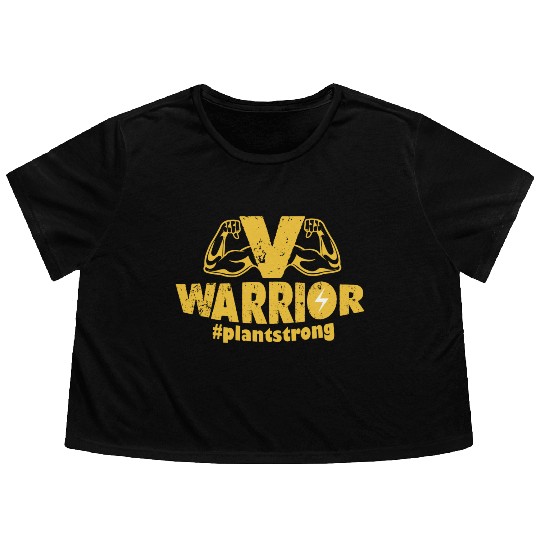V Warriors vegans #plantstrong Flowy Cropped Tees