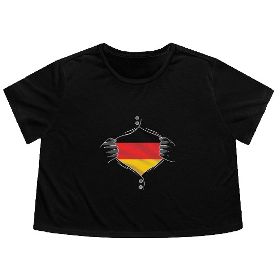 germany flag proud Flowy Cropped Tees