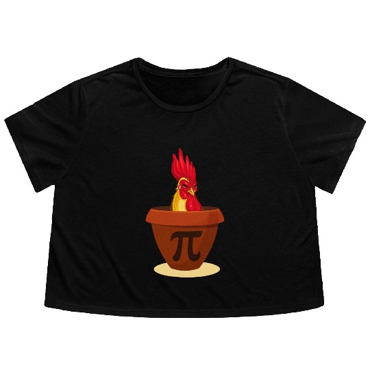 Funny Chicken Pot Pie Flowy Cropped Tees Chicken Pi day