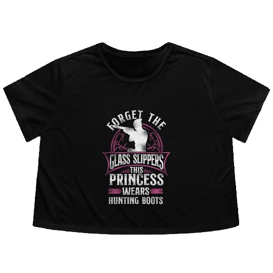 Buck Deer Hunting Hunter Girl Flowy Cropped Tees