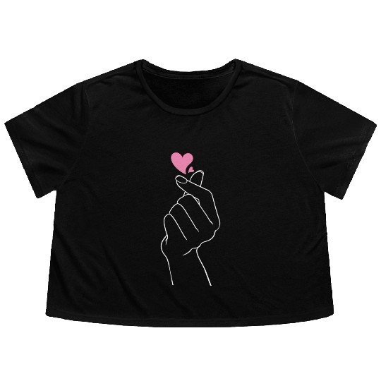 snap, hearts, k pop music, korean pop music Flowy Cropped Tees