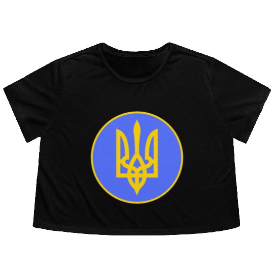 Ukraine trident Flowy Cropped Tees
