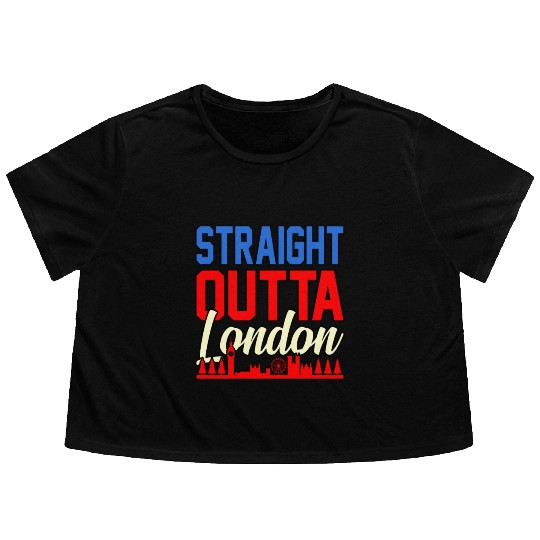 London Funny Gift Idea Flowy Cropped Tees