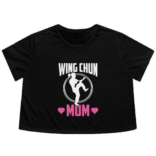 Wing Chun Mom Fighter Coach Martial Arts Training Flowy Cropped Tees
