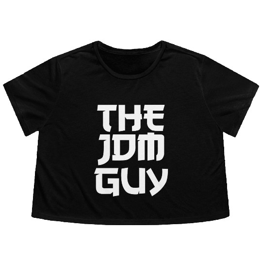 The JDM Guy white text japanese car lover Flowy Cropped Tees