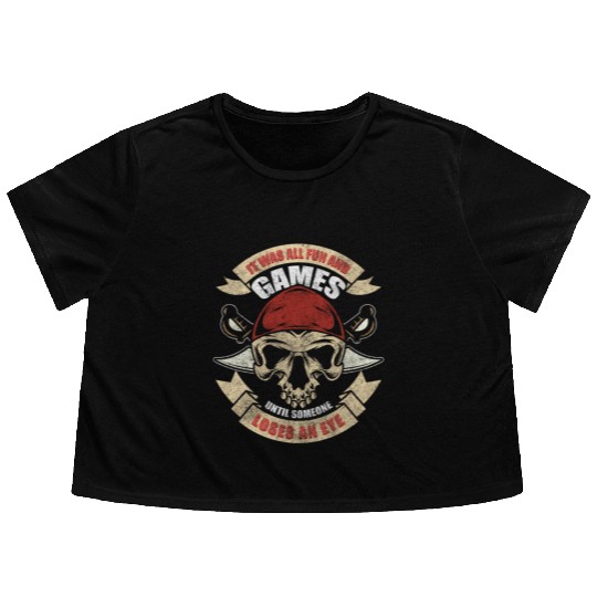 Pirates Outlaw Buccaneer Flowy Cropped Tees