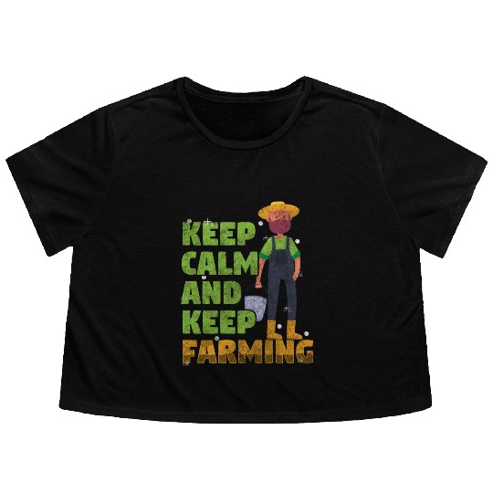 Agriculture Tractor Cows Grain Flowy Cropped Tees