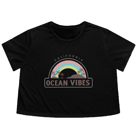 Summer vibes Flowy Cropped Tees