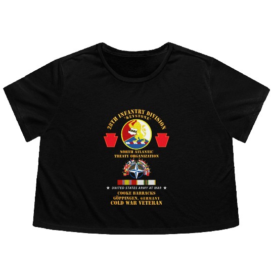 Army 28th Inf Div NATO Goppingen Germany w COLD SV Flowy Cropped Tees