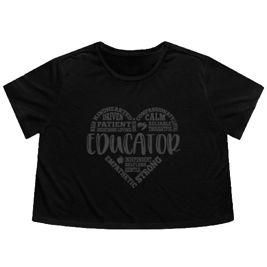 Educator Teacher appreciation subway art Flowy Cropped Tees