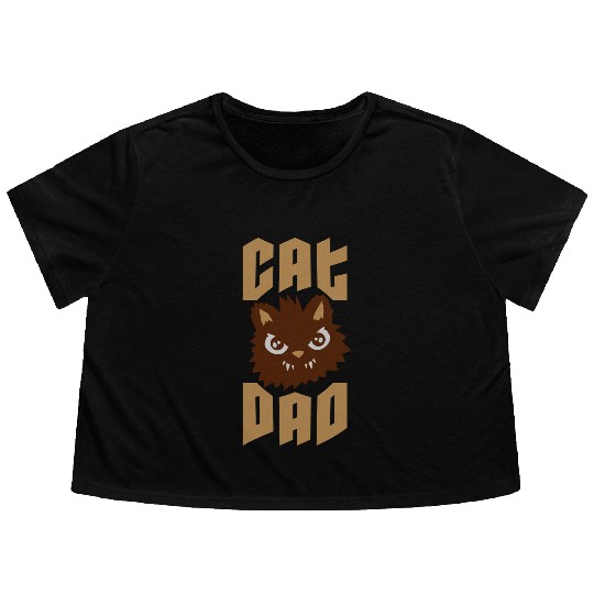 Cat dad dangerous tomcat Flowy Cropped Tees