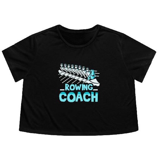 Rowing Coach Rower Row Sports Crew Flowy Cropped Tees