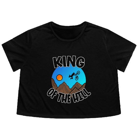 King Of The Hill - Cyclist Gift Flowy Cropped Tees