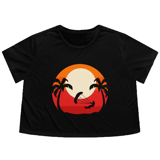 Wakeboard Surfing Adventurous Person Gift Flowy Cropped Tees