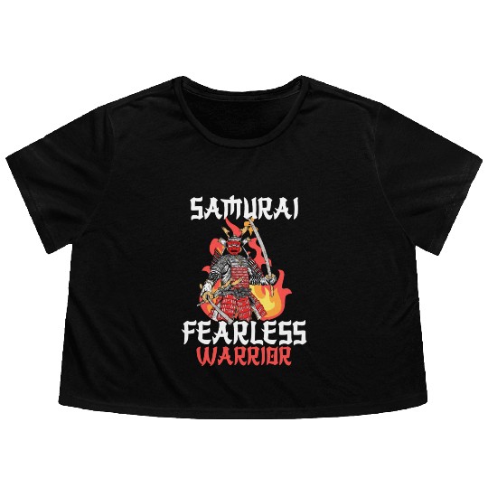 Samurai Katana Honor Flowy Cropped Tees