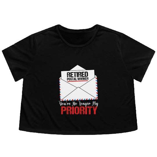 Funny Retirement Retired Postal Worker Flowy Cropped Tees