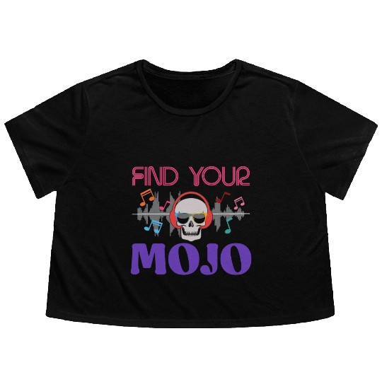 Find Your Mojo Colorful Violet Pink Retro Font Flowy Cropped Tees