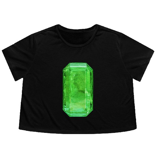Emerald Crystal Flowy Cropped Tees
