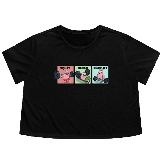 Majin Buu vs Patrick - Funny Anime Gym Flowy Cropped Tees