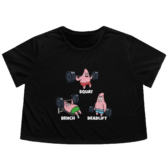 Majin Buu vs Patrick - Funny Anime Gym Flowy Cropped Tees