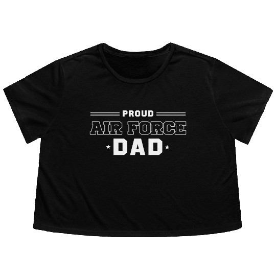 Proud Us Air Force Dad Military Pride Flowy Cropped Tees