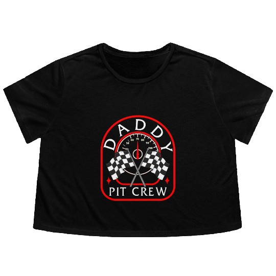 Daddy Pit Crew Flowy Cropped Tees, Father's Day Gift Race Day