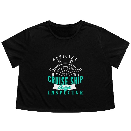 Funny Cruise Ship Buffet Inspector Partners Flowy Cropped Tees