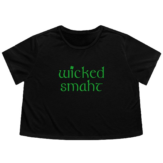 Wicked Smaht Irish Boston Flowy Cropped Tees