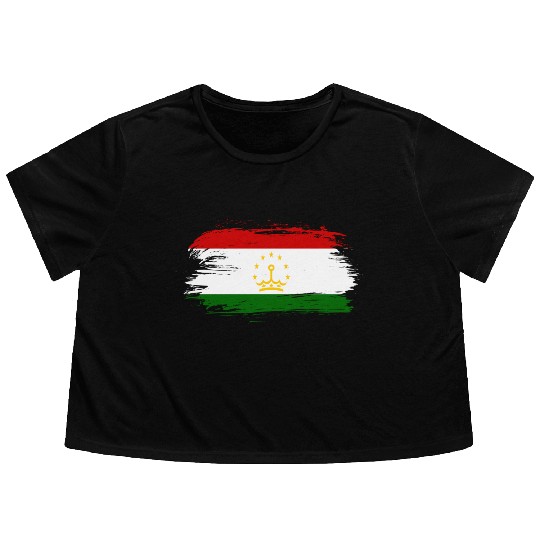 Tajikistan flag Flowy Cropped Tees