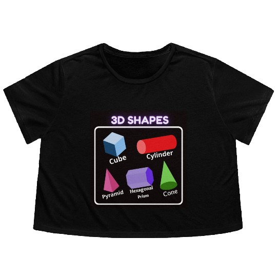 Preschool Homeschool,Learn Shapes For Kids Flowy Cropped Tees