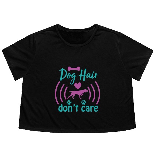 dog hair don't care Flowy Cropped Tees