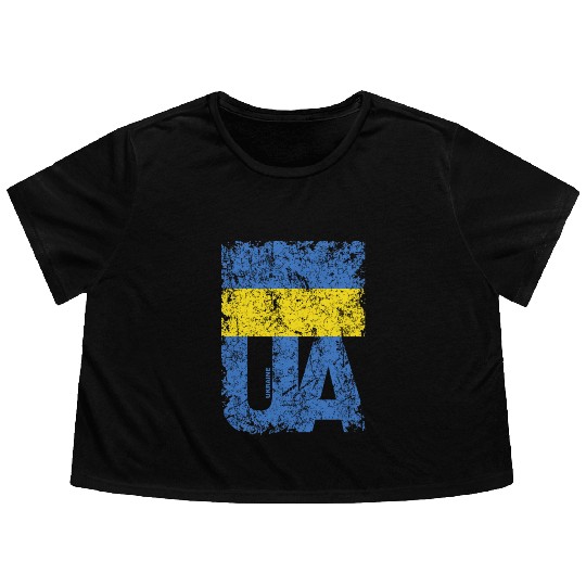 I stand with Ukraine. Support Ukraine. Stop War Flowy Cropped Tees